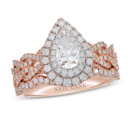 Neil Lane Diamond Bridal Set 1-3/8 ct tw Pear & Round-cut 14K Two-Tone Gold
