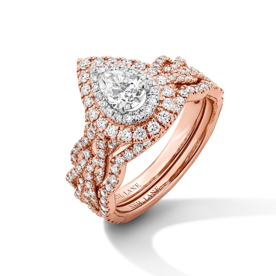 Neil Lane Diamond Bridal Set 1-3/8 ct tw Pear & Round-cut 14K Two-Tone Gold
