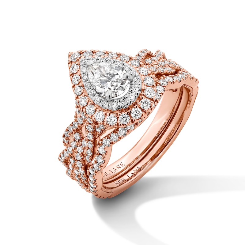 Main Image 1 of Neil Lane Diamond Bridal Set 1-3/8 ct tw Pear & Round-cut 14K Two-Tone Gold