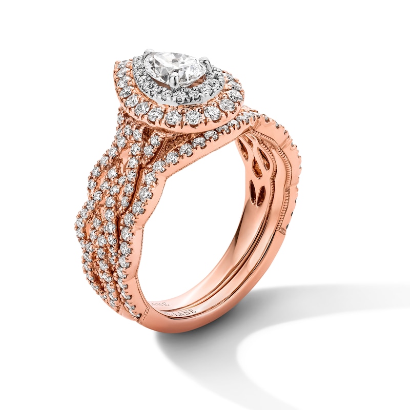 Main Image 2 of Neil Lane Diamond Bridal Set 1-3/8 ct tw Pear & Round-cut 14K Two-Tone Gold