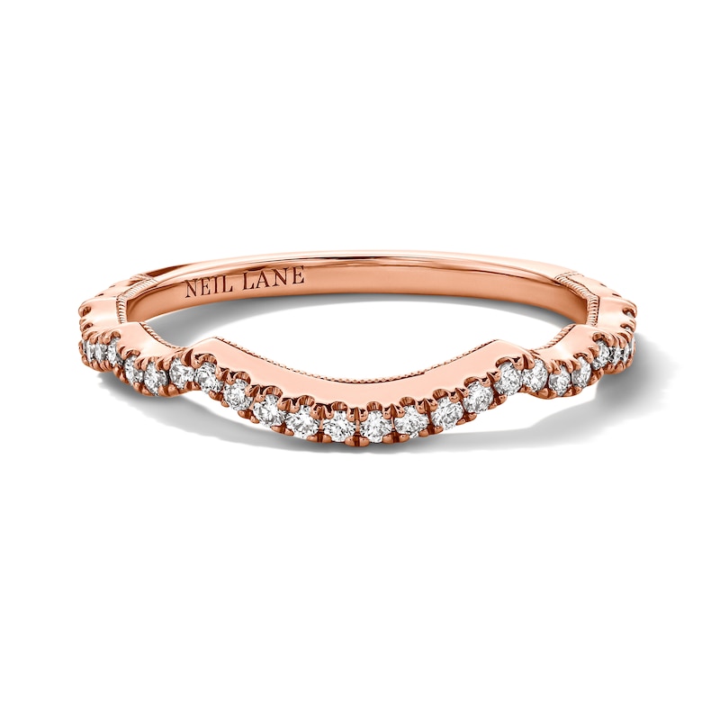 Main Image 9 of Neil Lane Diamond Wedding Band 1/4 ct tw Round-cut 14K Rose Gold