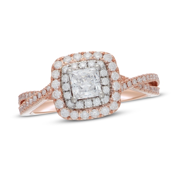 Neil Lane Diamond Engagement Ring 1 ct tw Princess-cut 14K Two-Tone ...