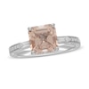Neil Lane Square Morganite Engagement Ring 3/8 ct tw Diamonds 14K White Gold
