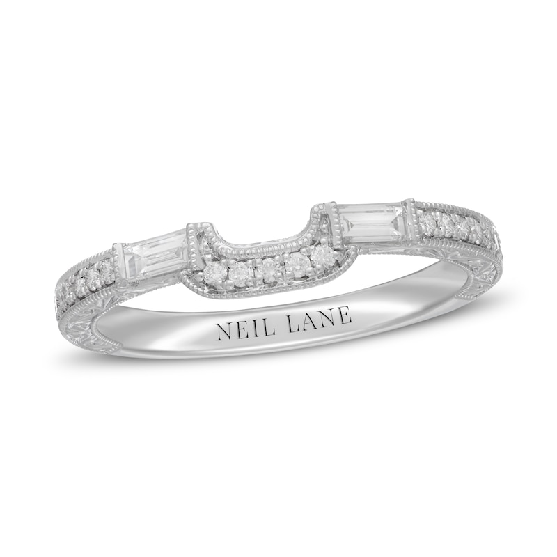 Neil Lane Diamond Wedding Band 1/3 ct tw Round & Baguette 14K White Gold