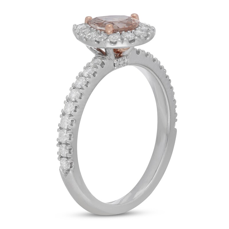 Neil Lane Pear-Shaped Morganite Engagement Ring 5/8 ct tw Diamonds 14K Two-Tone Gold