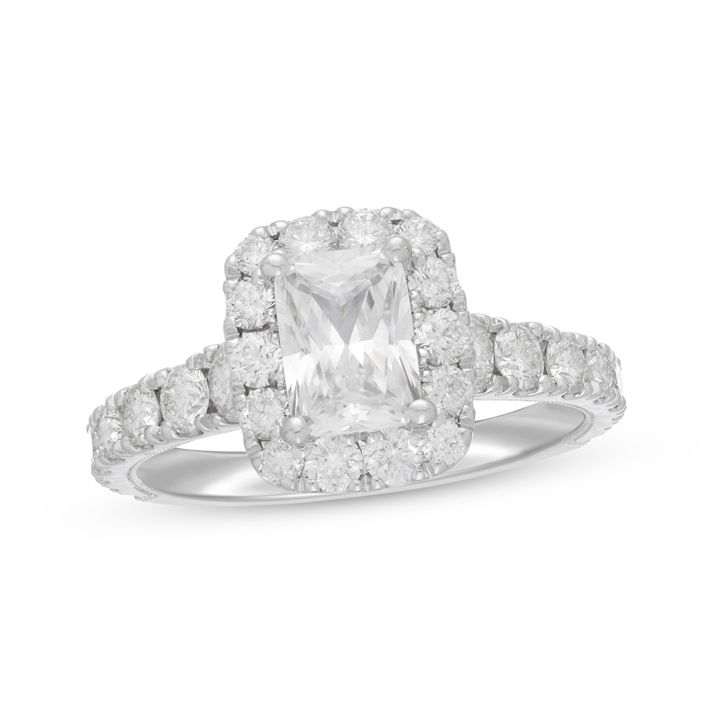 Main Image 1 of Neil Lane Diamond Engagement Ring 2-1/4 ct tw Radiant & Round 14K White Gold