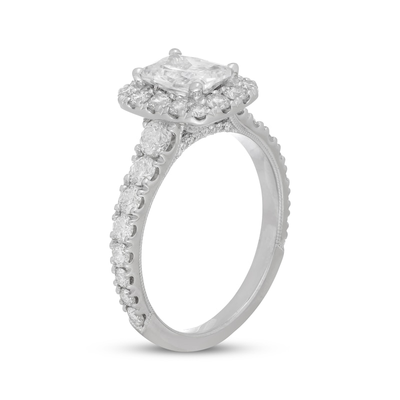 Neil Lane Diamond Engagement Ring 2-1/4 ct tw Radiant & Round 14K White Gold