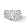 Thumbnail Image 4 of Neil Lane Diamond Bridal Set 3-1/2 ct tw Emerald, Round & Princess 14K White Gold
