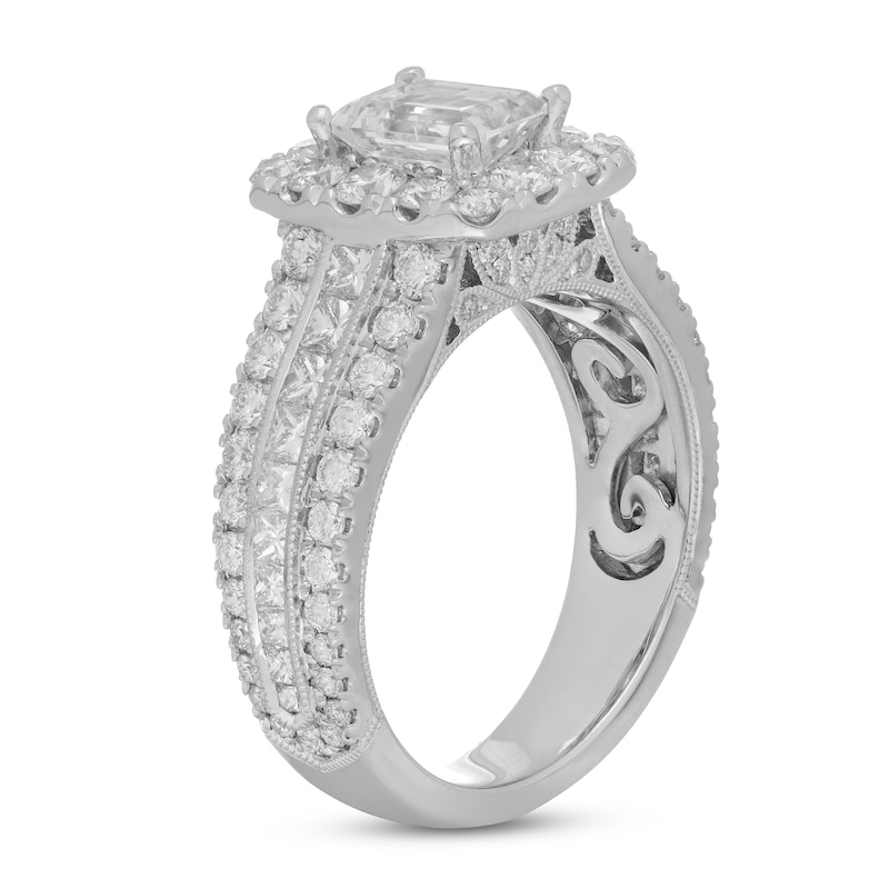 Main Image 2 of Neil Lane Engagement Ring 2-7/8 ct tw Emerald, Princess & Round 14K White Gold