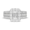 Neil Lane Engagement Ring 2-7/8 ct tw Emerald, Princess & Round 14K White Gold