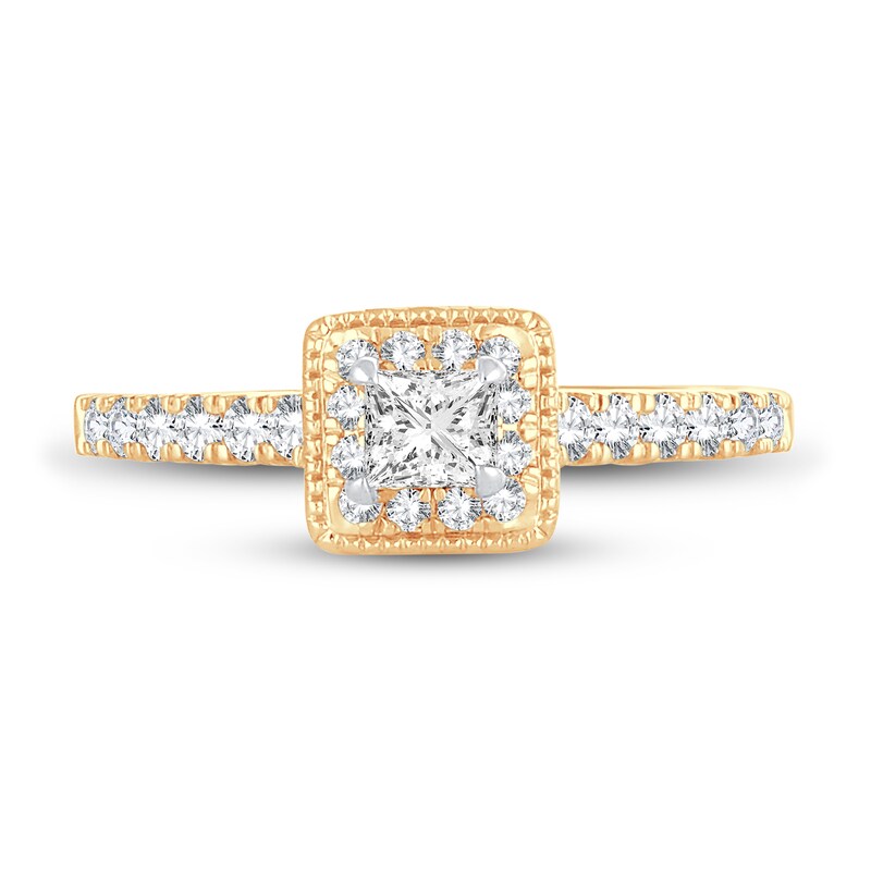 Diamond Engagement Ring 5/8 ct tw Princess/Round 14K Yellow Gold