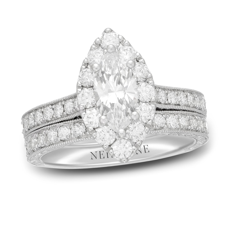 Main Image 1 of Neil Lane Diamond Bridal Set 2-1/3 ct tw Marquise & Round 14K White Gold