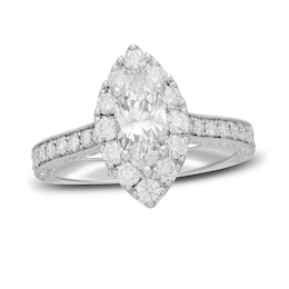 Neil Lane Diamond Engagement Ring 1-7/8 ct tw Marquise & Round 14K White Gold