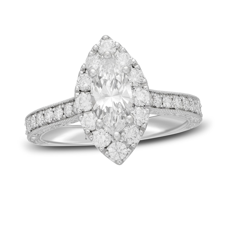 Main Image 4 of Neil Lane Diamond Engagement Ring 1-7/8 ct tw Marquise & Round 14K White Gold