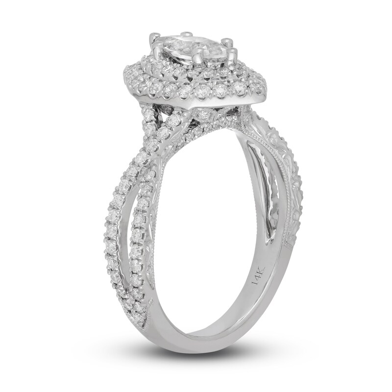Neil Lane Diamond Engagement Ring 1-1/4 ct tw Marquise & Round 14K White Gold