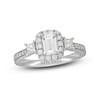 Neil Lane Diamond Engagement Ring 1-1/4 ct tw Emerald, Princess & Round 14K White Gold
