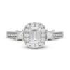 Neil Lane Diamond Engagement Ring 1-1/4 ct tw Emerald, Princess & Round 14K White Gold