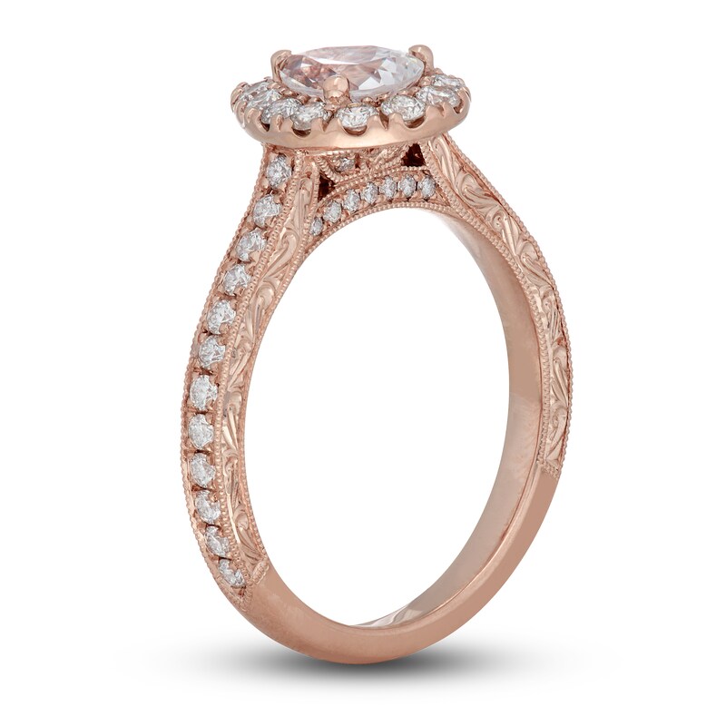 Neil Lane Diamond Engagement Ring 1-3/8 ct tw Pear & Round 14K Rose Gold
