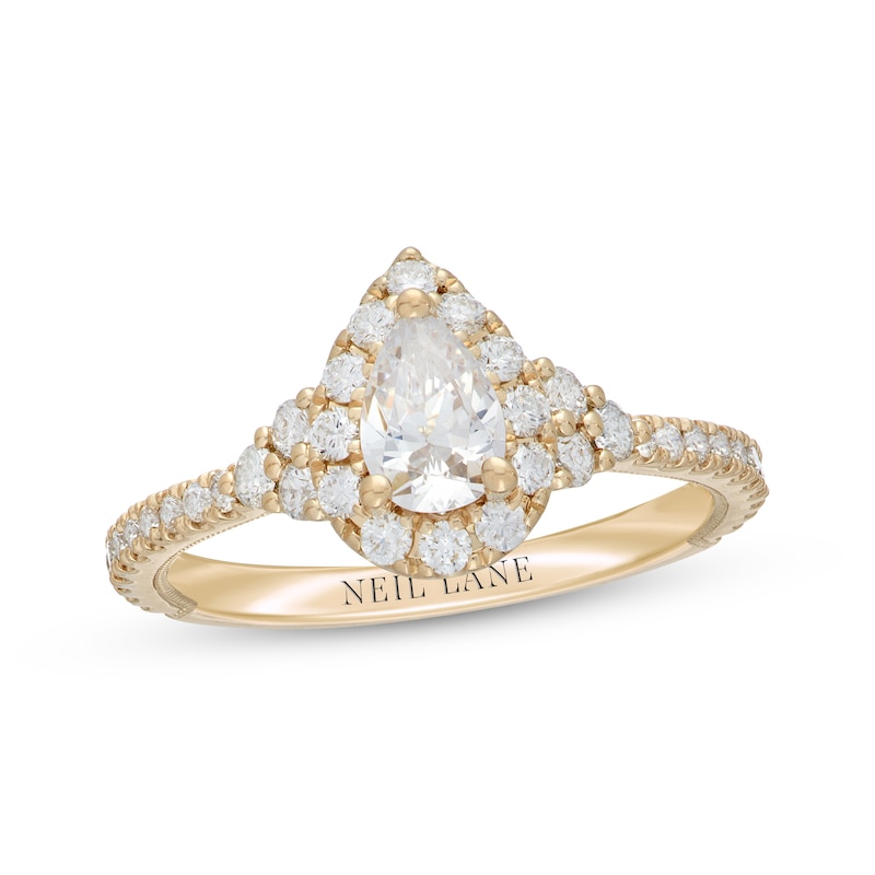 Main Image 1 of Neil Lane Diamond Engagement Ring 1 ct tw Pear & Round 14K Yellow Gold