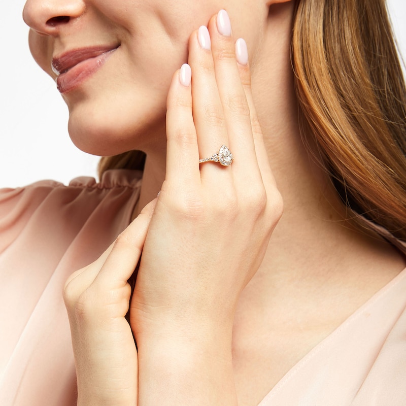 Main Image 4 of Neil Lane Diamond Engagement Ring 1 ct tw Pear & Round 14K Yellow Gold
