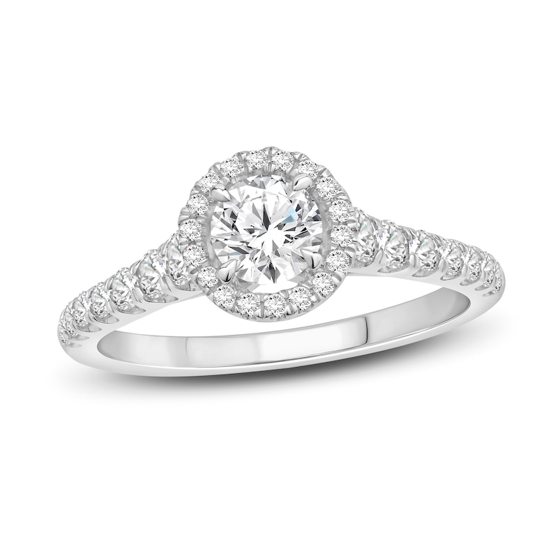 Main Image 1 of Diamond Engagement Ring 7/8 ct tw Round-cut 14K White Gold