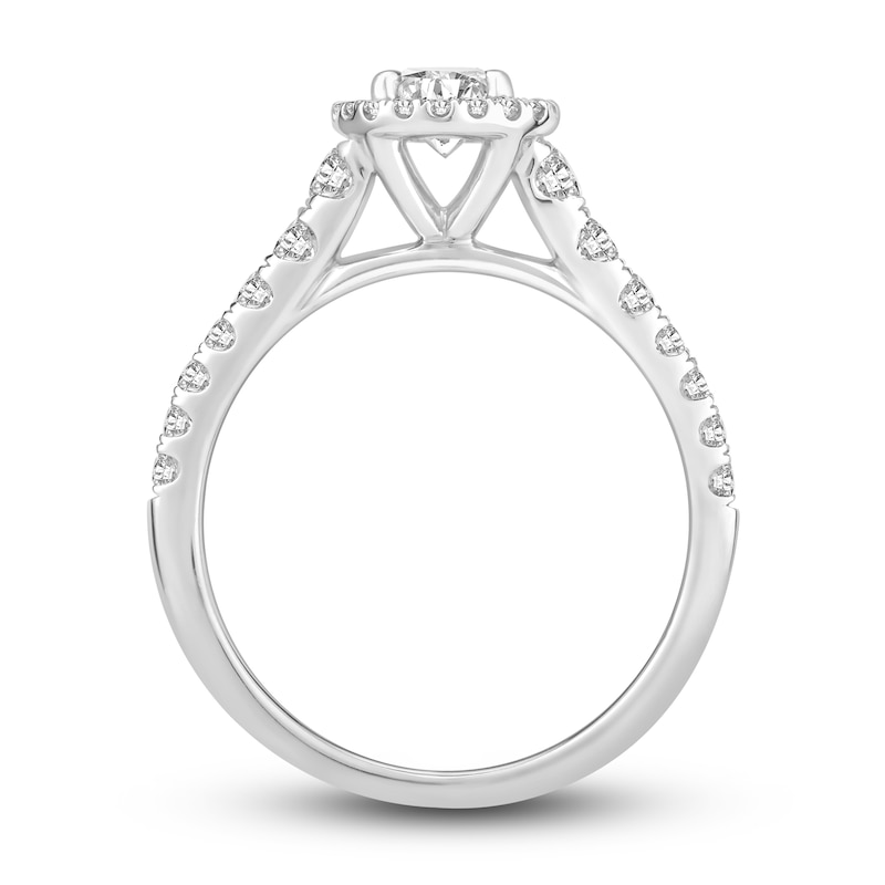 Main Image 2 of Diamond Engagement Ring 7/8 ct tw Round-cut 14K White Gold
