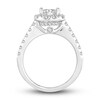 Diamond Engagement Ring 1-3/4 ct tw Princess/Round 14K White Gold