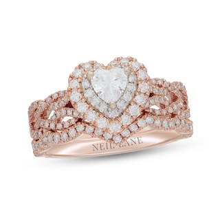 Neil Lane Heart-Shaped Diamond Bridal Set 1 ct tw 14K Two-Tone Gold