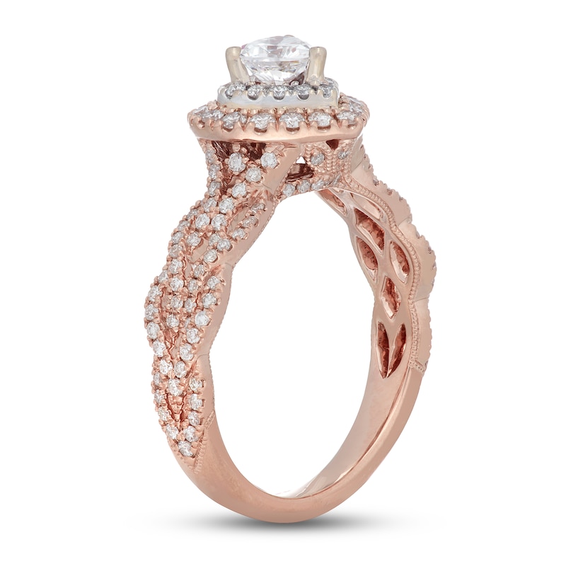Neil Lane Diamond Engagement Ring 7/8 ct tw Heart & Round-Cut 14K Two-Tone Gold