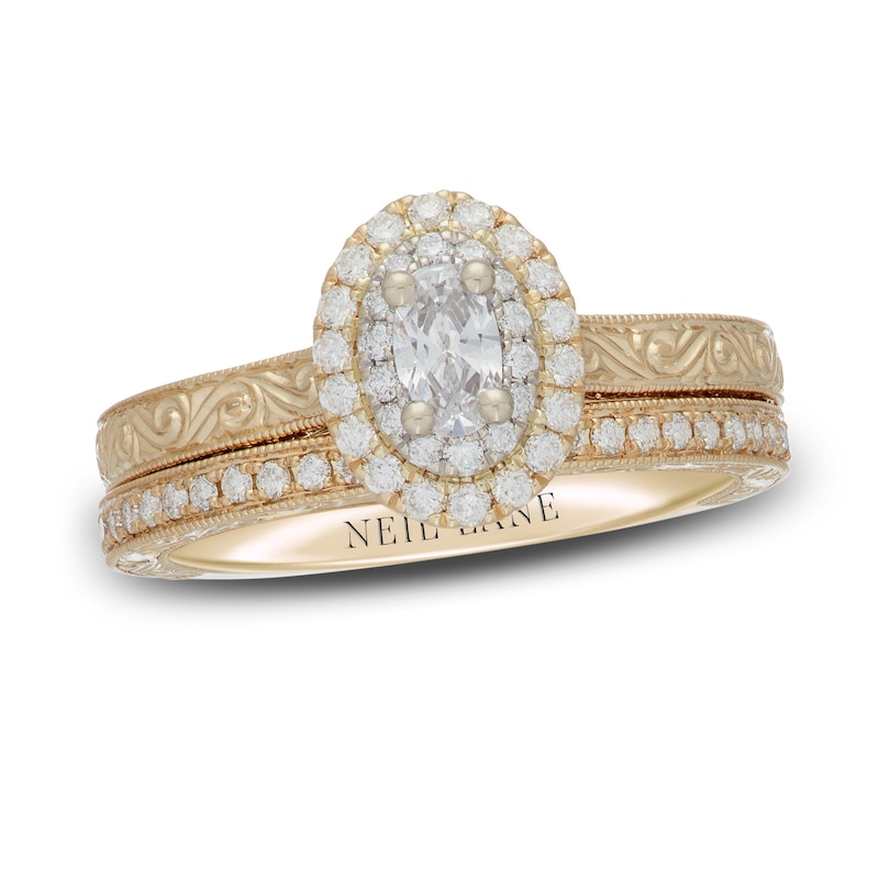 Main Image 1 of Neil Lane Diamond Bridal Set 3/4 ct tw Oval & Round 14K Two-Tone Gold