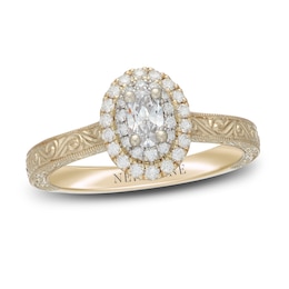 Neil Lane Diamond Engagement Ring 1/2 ct tw Oval & Round 14K Two-Tone Gold