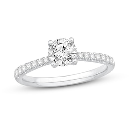 GIA Diamond Engagement Ring 7/8 ct tw Round-cut 18K White Gold
