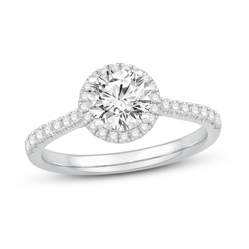 GIA Diamond Engagement Ring 1-1/4 ct tw Round-cut 18K White Gold