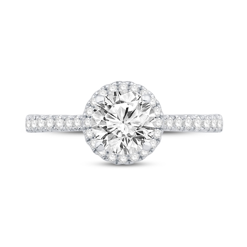 GIA Diamond Engagement Ring 1-1/4 ct tw Round-cut 18K White Gold