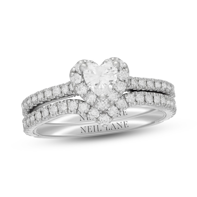 Neil Lane Diamond Bridal Set 1 ct tw Heart & Round-cut-Cut 14K White Gold