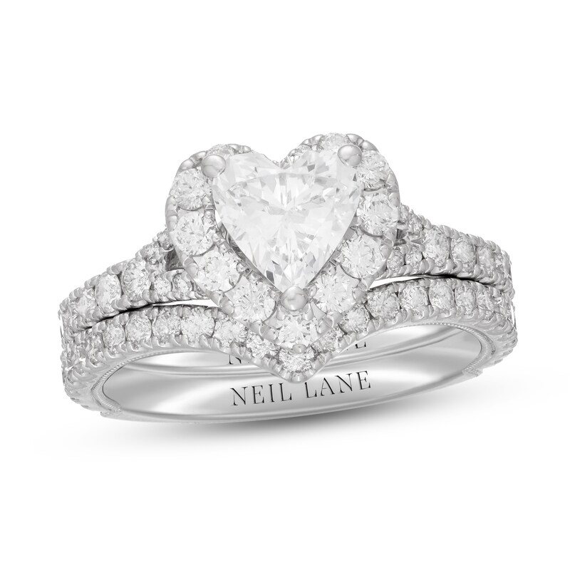Neil Lane Diamond Bridal Set 1-3/4 ct tw Heart & Round-Cut 14K White Gold