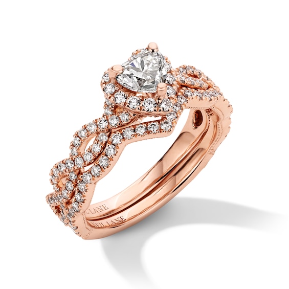 Neil Lane Diamond Bridal Set 1 ct tw Heart & Round-cut-Cut 14K Rose Gold