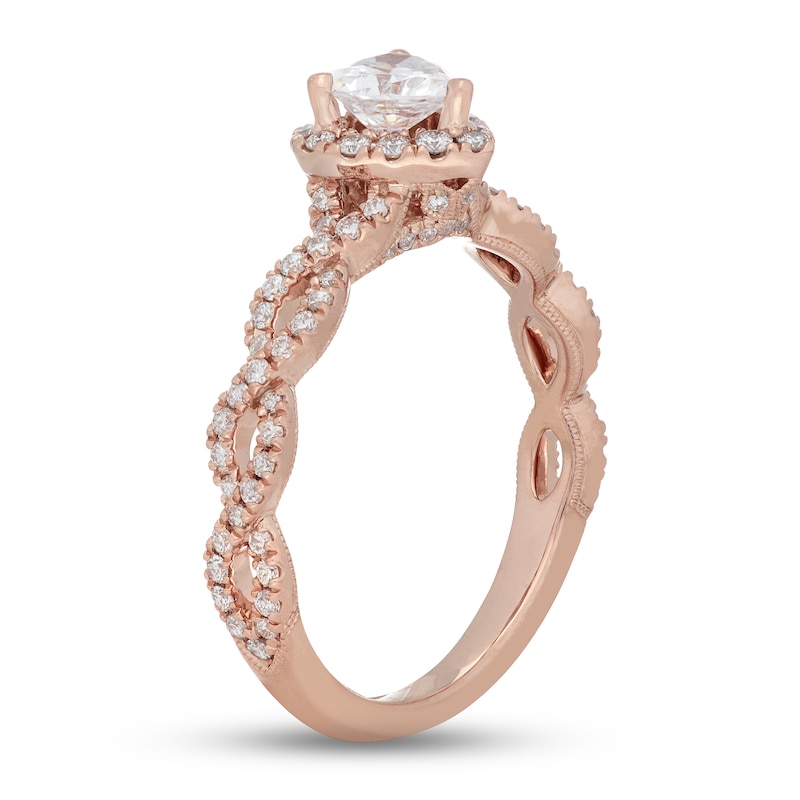 Neil Lane Diamond Engagement Ring 7/8 ct tw Heart & Round-Cut 14K Rose Gold