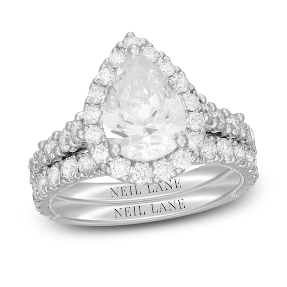 Neil Lane Pear Shaped-cut Diamond Bridal Set 3-1/2 ct tw 14K White Gold