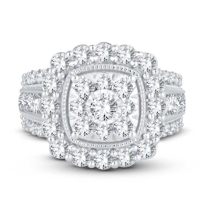 Diamond Engagement Ring 3 ct tw Round-cut 14K White Gold