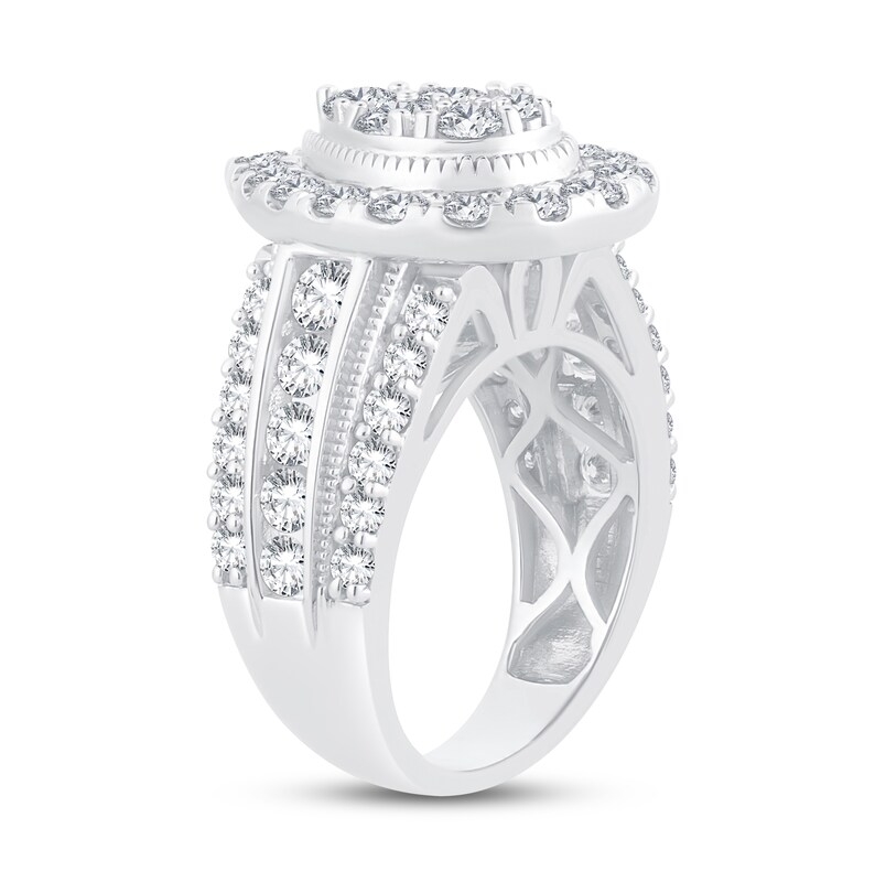 Multi-Diamond Engagement Ring 3 ct tw Round-Cut 14K White Gold