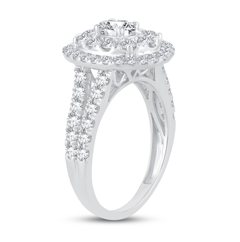 Diamond Engagement Ring 1-5/8 ct tw Oval/Round 14K White Gold