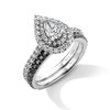 Thumbnail Image 1 of Neil Lane White & Black Pear Shaped-cut Diamond Bridal Set 1-1/5 ct tw 14K White Gold