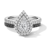 Thumbnail Image 3 of Neil Lane White & Black Pear Shaped-cut Diamond Bridal Set 1-1/5 ct tw 14K White Gold