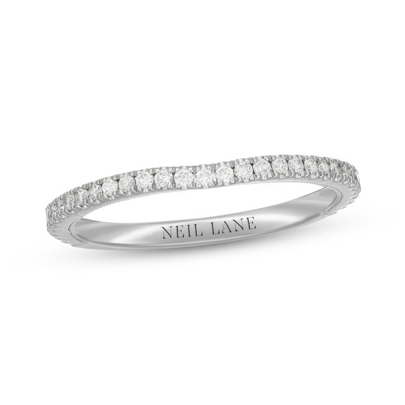 Main Image 9 of Neil Lane Diamond Wedding Band 1/4 ct tw Round-cut 14K White Gold