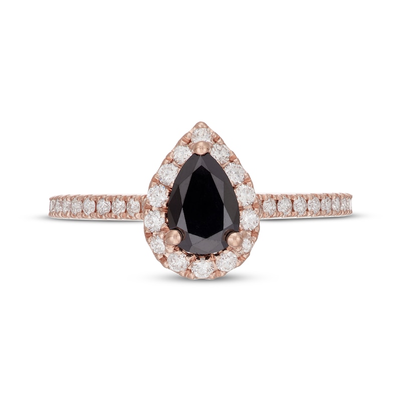 Main Image 4 of Neil Lane Black & White Diamond Engagement Ring 1-1/8 ct tw Oval & Round-cut 14K Rose Gold