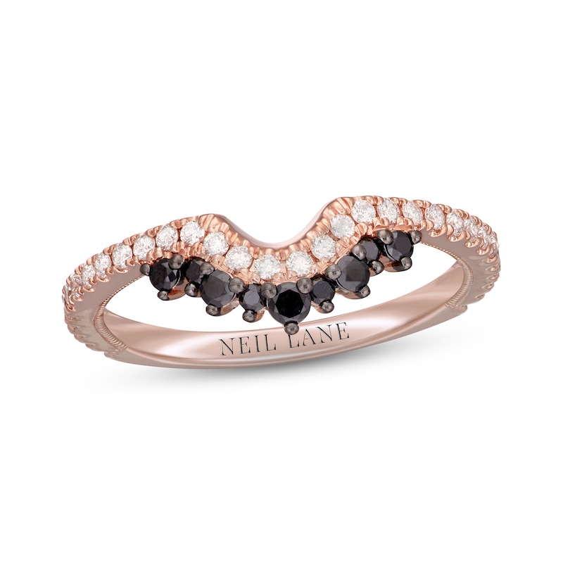 Main Image 11 of Neil Lane Black & White Diamond Wedding Band 3/8 ct tw Round-cut 14K Rose Gold