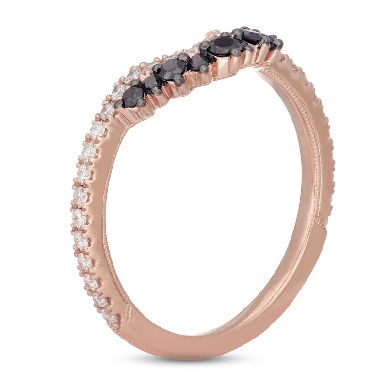 Main Image 12 of Neil Lane Black & White Diamond Wedding Band 3/8 ct tw Round-cut 14K Rose Gold