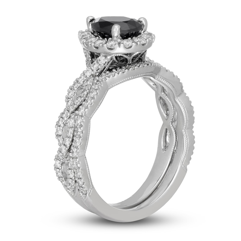 Main Image 2 of Neil Lane Black & White Pear Shaped Diamond Bridal Set 1-3/4 ct tw 14K White Gold