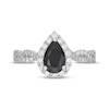 Thumbnail Image 3 of Neil Lane Black & White Diamond Engagement Ring 1-1/2 ct tw Pear & Round-cut 14K White Gold